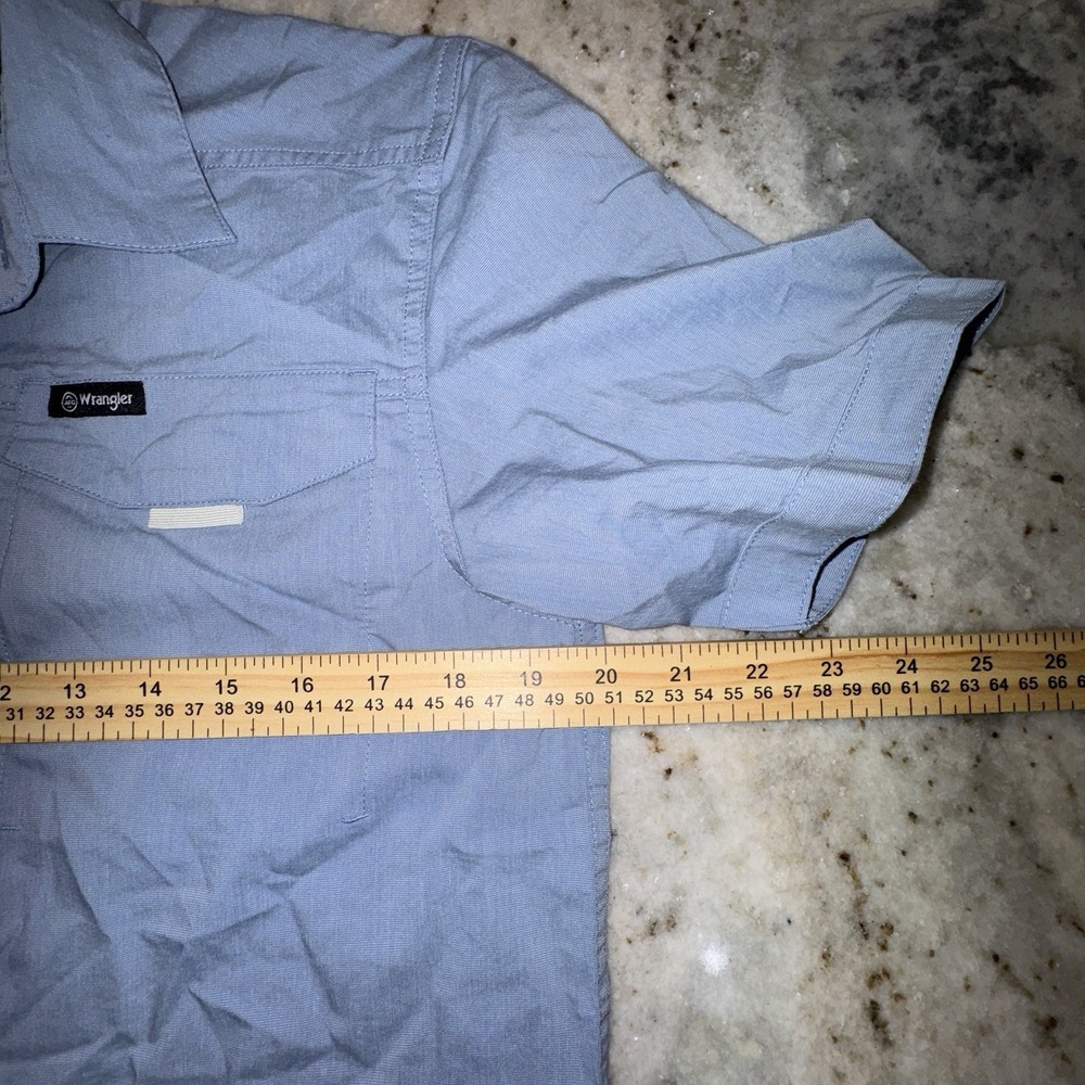 Wrangler ATG Performance Utility Mens Blue Hiking Outdoors Pocket Shirt Sz Small - Picture 4 of 8